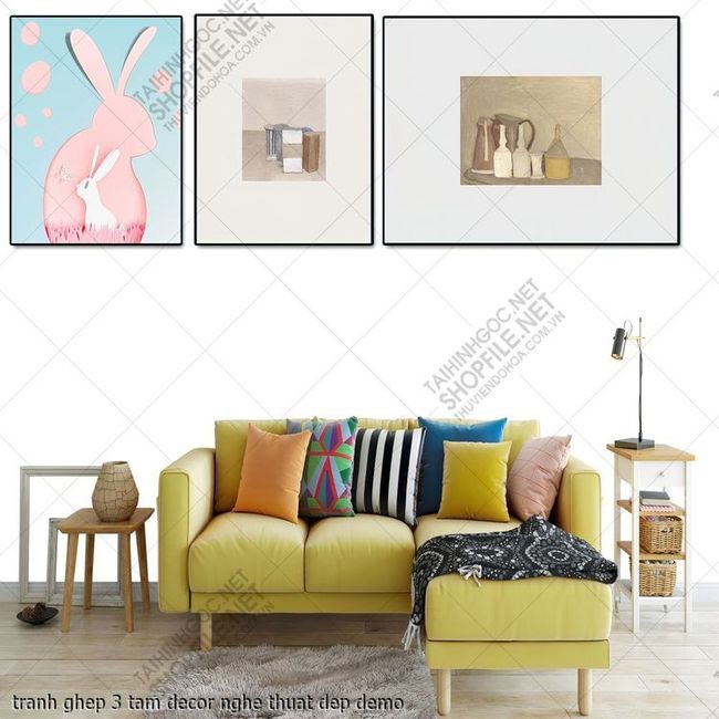 tranh ghep 3 tam decor nghe thuat dep